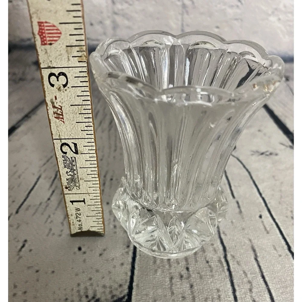 Small Crystal Glass Bud Vase Toothpick Holder 3